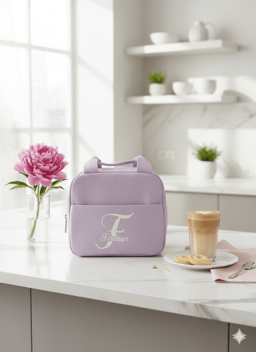 Lunch Bag Rose Femme Velours Isotherme - Sac Repas Élégant - Les Pépites Créatives