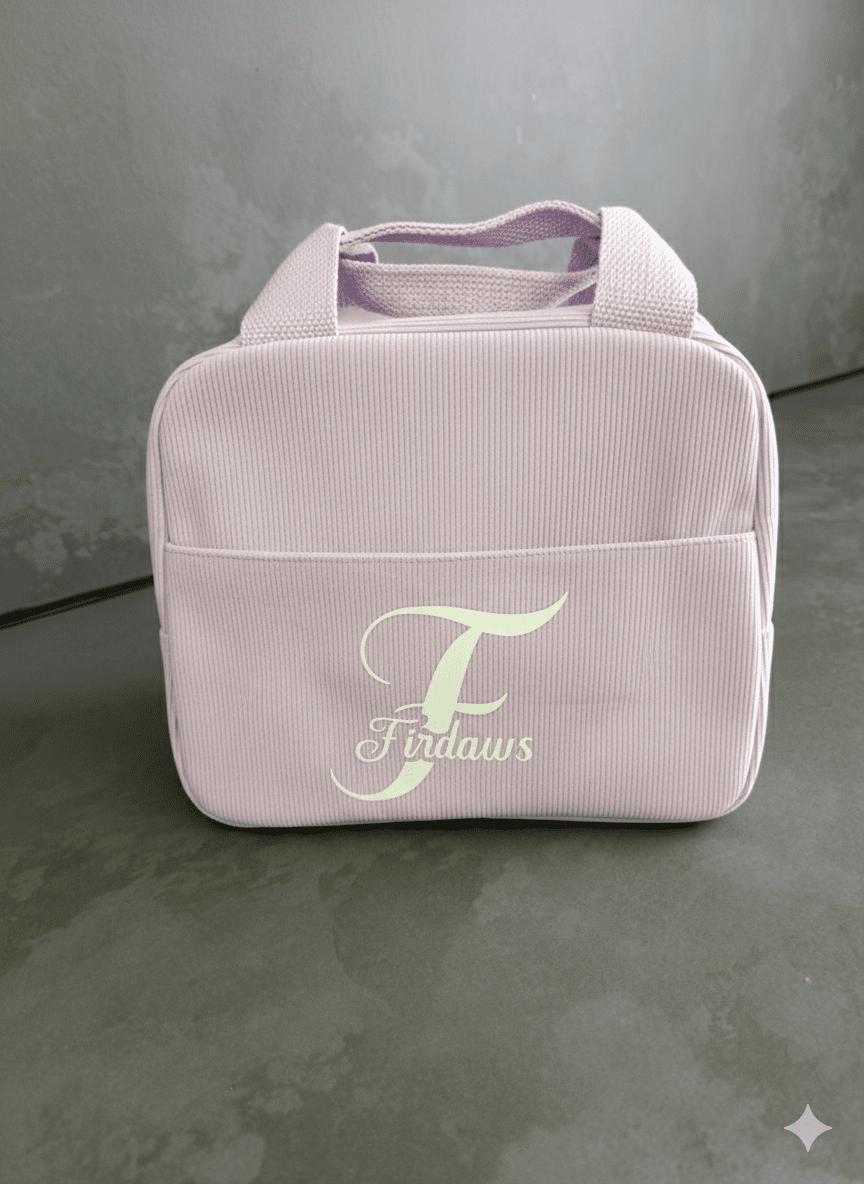 Lunch Bag Rose Femme Velours Isotherme - Sac Repas Élégant - Les Pépites Créatives