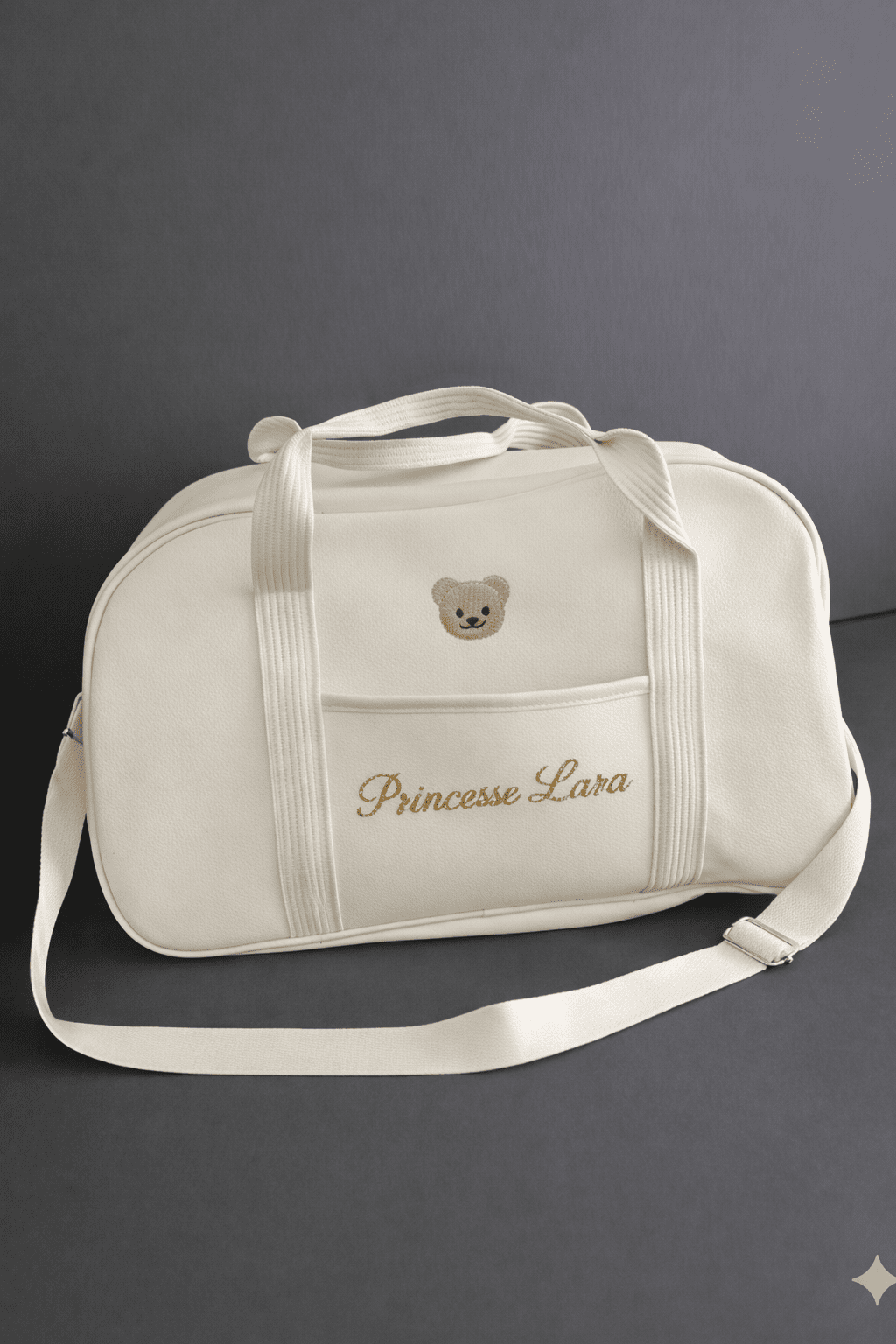 Sac à langer personnalisé beige - Les Pépites Créatives