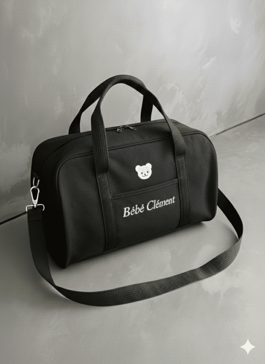 Sac à langer personnalisé noir - Les Pépites Créatives